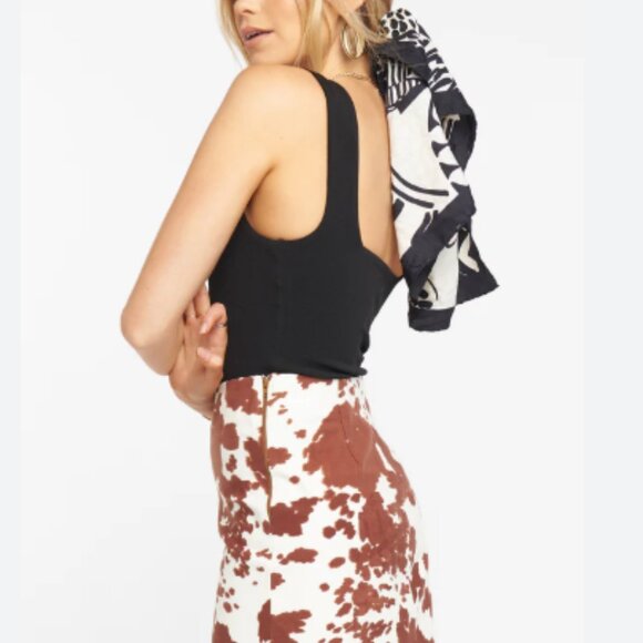 Show Me Your MuMu Brown and White Skorts with Cow Print - Picture 2 of 7